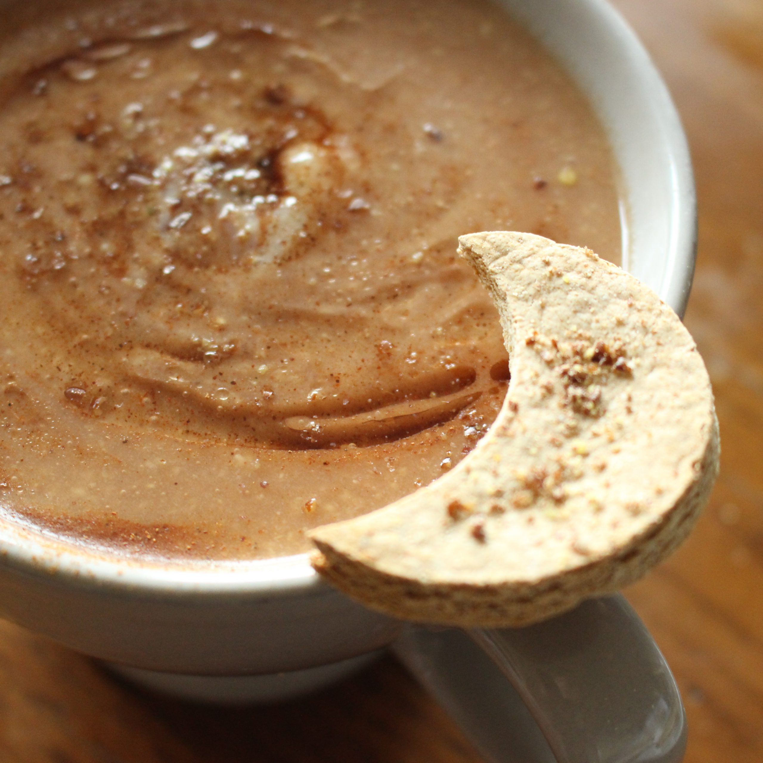 Boza, gently heated with added cacao!